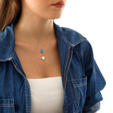 Small Oval Blue Opal Necklace