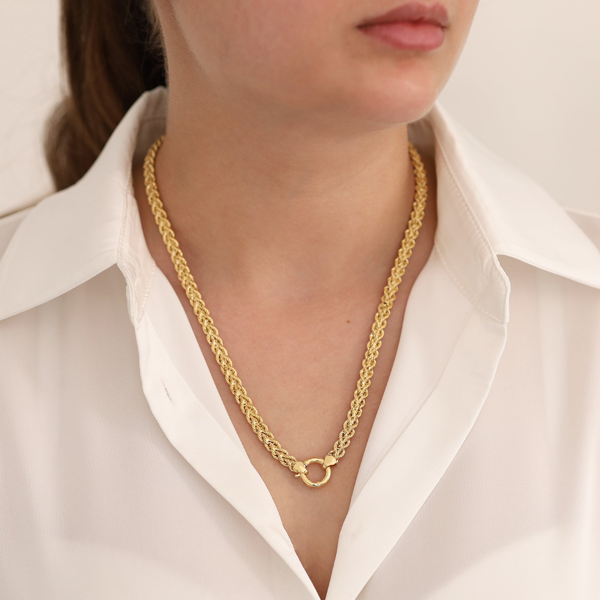 14k Gold | Wheat Chain Necklace with Sailor Clasp