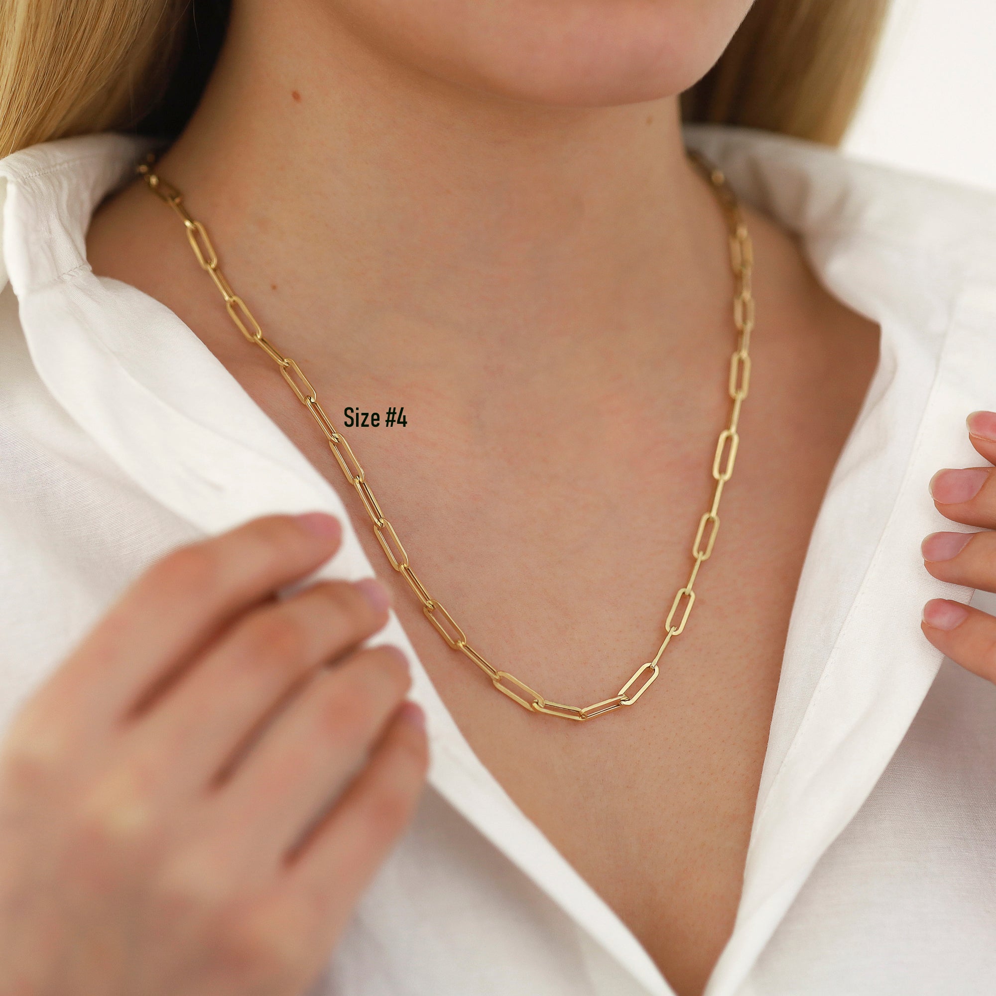 14k Gold | Paperclip Necklace