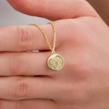 10k Gold | Personalized Photo Disc Cremation Urn / Ash Holder Necklace