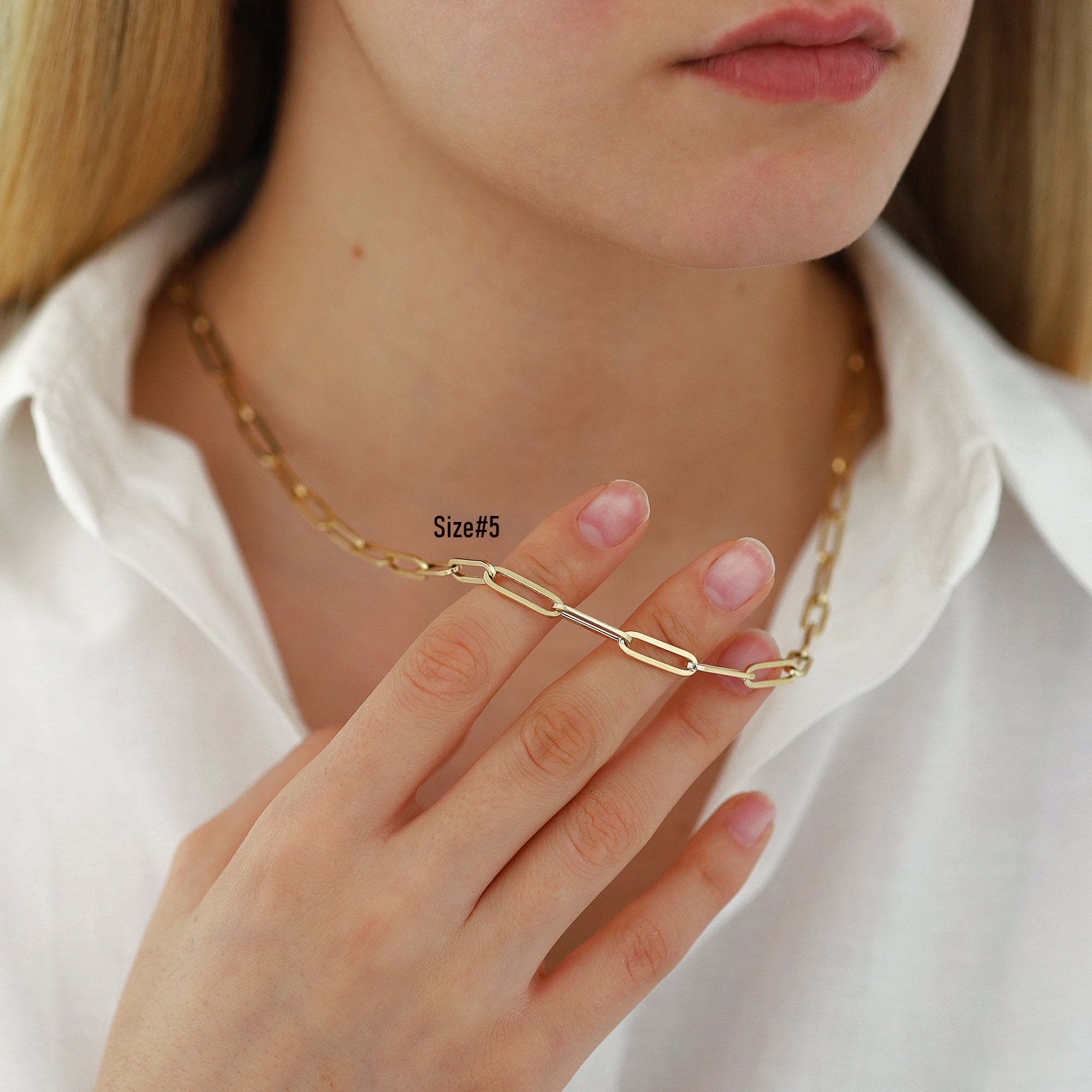 14k Gold | Paperclip Necklace