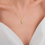 10k Gold | Personalized Photo Disc Cremation Urn / Ash Holder Necklace