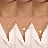 14k Gold | Flat Teardrop Cremation Urn / Ash Holder Necklace