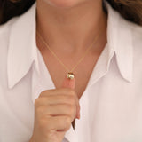14K Gold Teardrop Cremation Urn Necklace