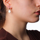 Small White Opal Earrings