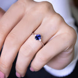 8k - 14k - 18k Gold | Oval Cut Blue Sapphire Gemstone Elegant Ring