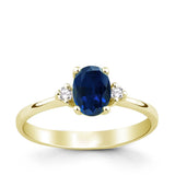 8k - 14k - 18k Gold | Oval Cut Blue Sapphire Gemstone Elegant Ring