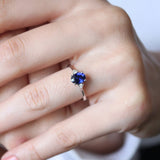 8k - 14k - 18k Gold | Oval Cut Blue Sapphire Gemstone Elegant Ring