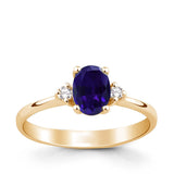 8k - 14k - 18k Gold | Oval Cut Blue Sapphire Gemstone Elegant Ring