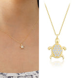 14k Gold | Minimal Tortoise Charm Necklace