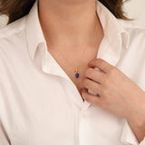 14k Gold | Sapphire Oval Necklace