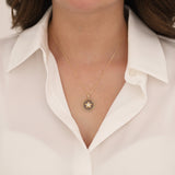 14k Gold | Star in a Circle with Hitit Design Necklace