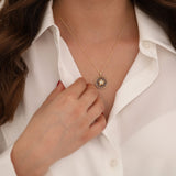 14k Gold | Star in a Circle with Hitit Design Necklace