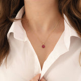 14k Gold | Ruby Hexagon Flower Necklace