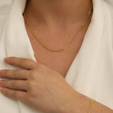 14k Gold | 3mm Dainty Bismarck Chain Necklace