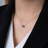 14k Gold | Amethyst Baguette Cut Necklace