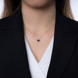 14k Gold | Amethyst Baguette Cut Necklace
