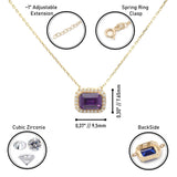 14k Gold | Amethyst Baguette Cut Necklace