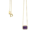 14k Gold | Amethyst Baguette Cut Necklace
