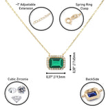 14k Gold | Emerald Baguette Cut Necklace