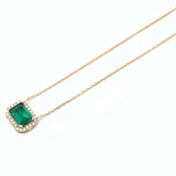 14k Gold | Emerald Baguette Cut Necklace