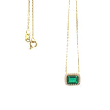14k Gold | Emerald Baguette Cut Necklace