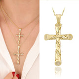 14k Gold | Engraved Cross Necklace