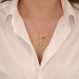 14k Gold | Engraved Cross Necklace