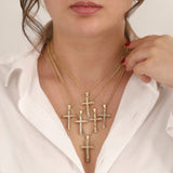 14k Gold | Engraved Cross Necklace