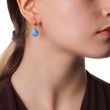 14k Gold | Minimalist Blue Opal Dangle Earrings