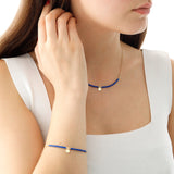 14k Gold | Lapis Lazuli Natural Stone Necklace with Coin Charm