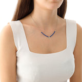 14k Gold | Lapis Lazuli Natural Stone Necklace with Coin Charm