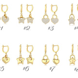 14k Gold | Puffy Star Dangle Earrings