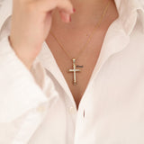 14k Gold | Puffy Crucifix Necklace