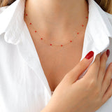 14k Gold | Coral Beaded Necklace