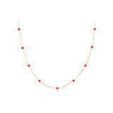 14k Gold | Coral Beaded Necklace