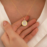 14k Gold | Zodiac Rotating Disc Diamond Necklace
