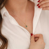 14k Gold | Emerald North Star Necklace