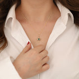 14k Gold | Emerald North Star Necklace
