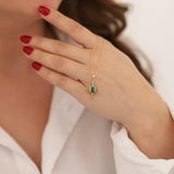 14k Gold | Emerald North Star Necklace