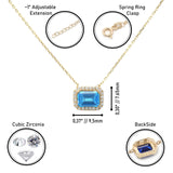 14k Gold | Aquamarine Baguette Cut Necklace