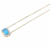 14k Gold | Aquamarine Baguette Cut Necklace