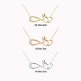 14k Gold | Infinity Bird Necklace