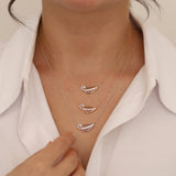 14k Gold | Cubic Zirconia Leaf Necklace
