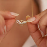 14k Gold | Cubic Zirconia Leaf Necklace