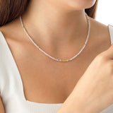 14k Gold | Crystal Moonstone Eternity Beaded Necklace