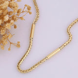 14k Gold | Wheat Chain Necklace with Tubes