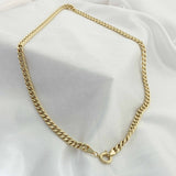 14k Gold | Cuban Chain Necklace with Sailor Clasp