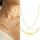 14k Gold | Name Engravable Paperclip Necklace
