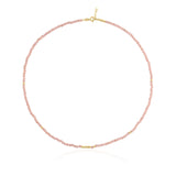 14k Gold | Pink Moonstone Eternity Beaded Necklace
